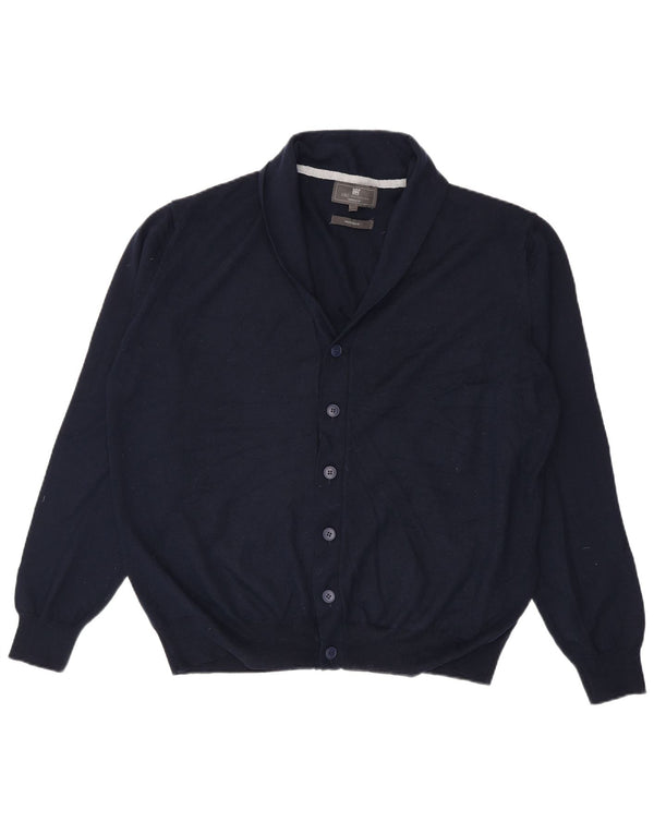 Marks & Spencer herre skræddersyet pasform cardigan sweater 2XL marineblå akryl