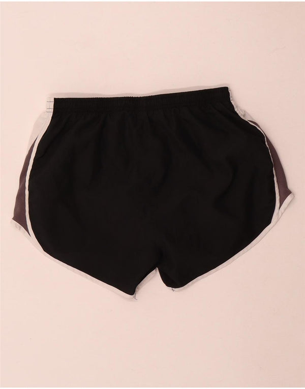 Nike Dame Dri Fit Sports Shorts UK 10 Small Black Colourblock Polyester