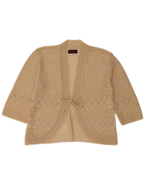 Dexter Dame 3/4 ærmet Se Through Cardigan Sweater UK 18 XL Beige