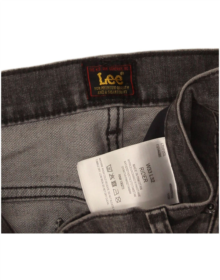 Lee Herre Rider Slim Jeans W33 L32 Grå Bomuld