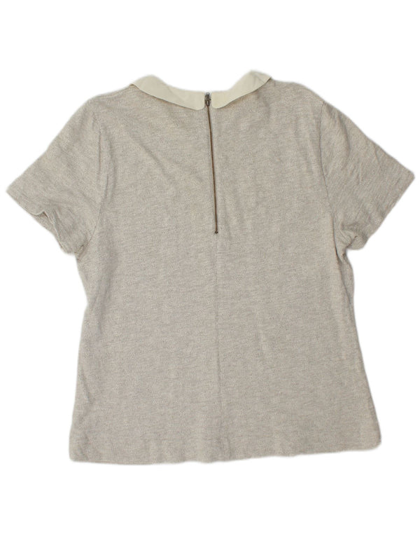 J. CREW Damebluse Top UK 18 XL Grå Bomuld