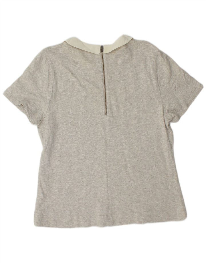 J. CREW Damebluse Top UK 18 XL Grå Bomuld
