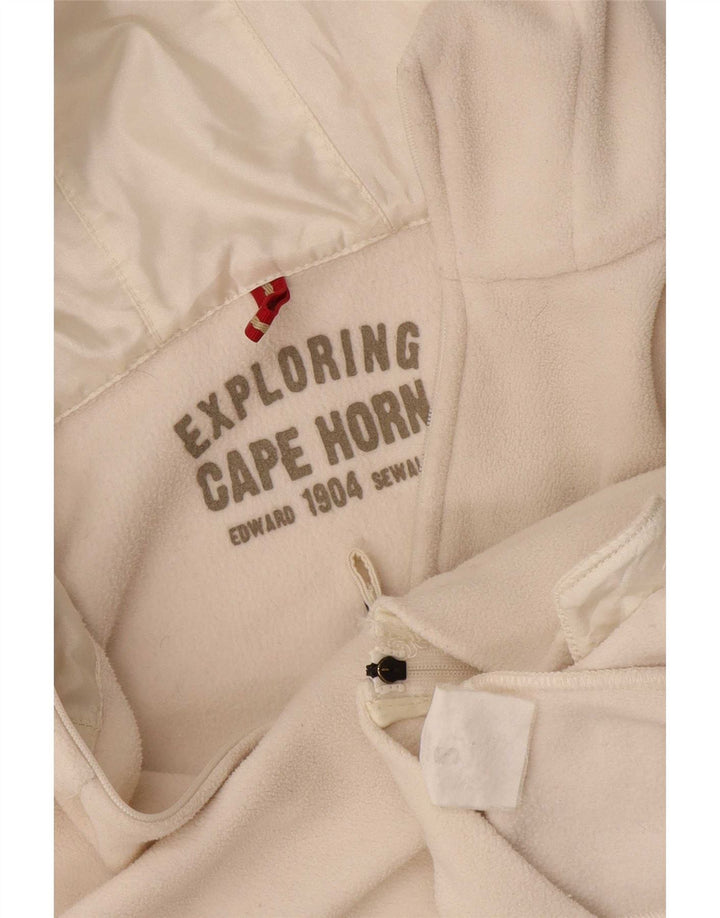Cape Horn Dame Hættejakke i Fleece UK 10 Small White