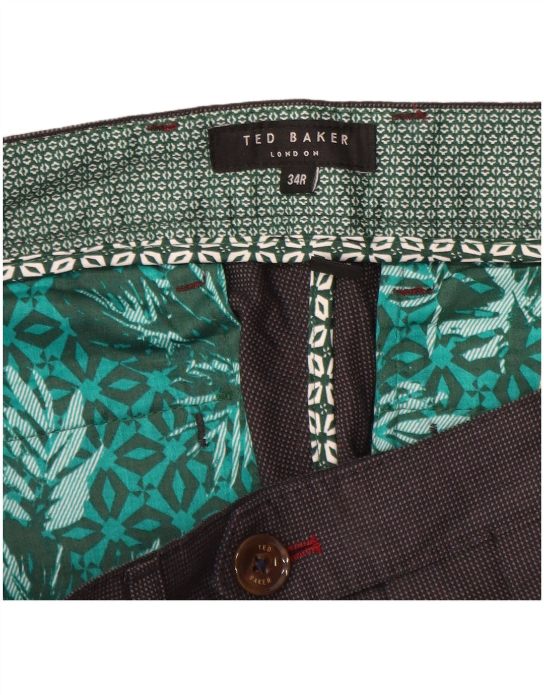 Ted Baker Herre Slim Suit Bukser W34 L32 Grå Bomuld