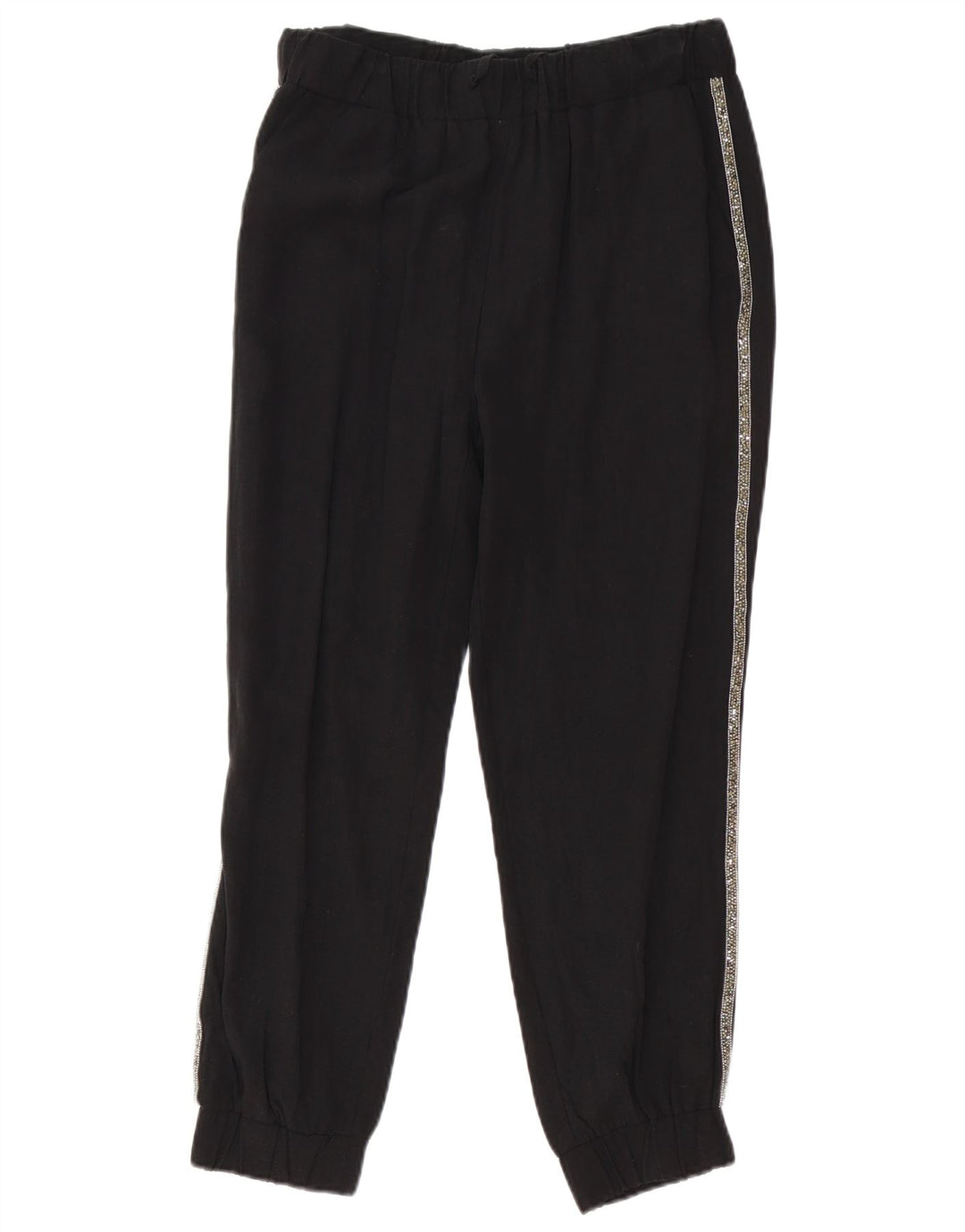Zara Womens Joggers Cropped Trousers Medium W28 L25 Sort Tencel