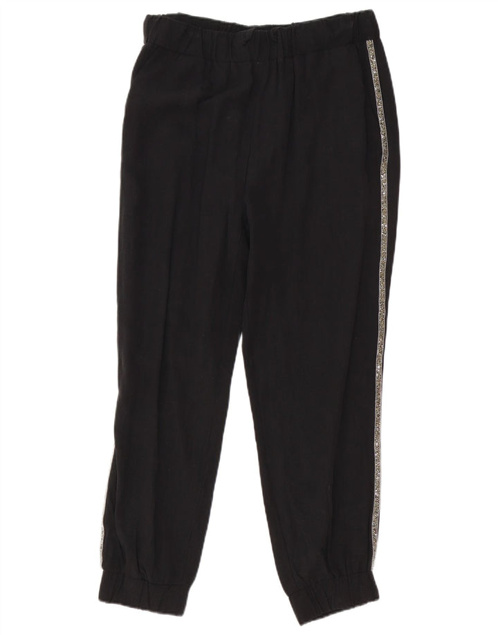 Zara Womens Joggers Cropped Trousers Medium W28 L25 Sort Tencel
