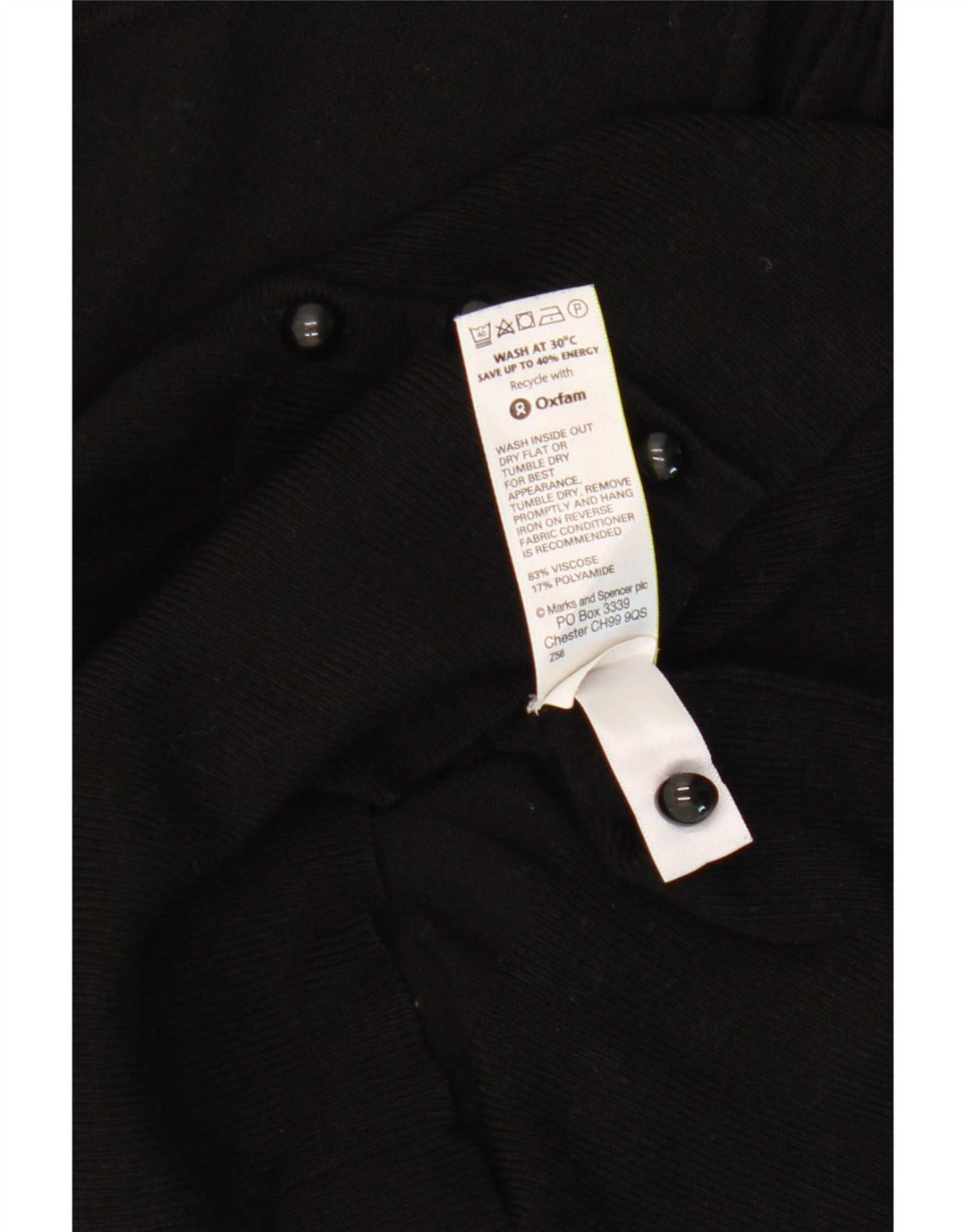 Marks & Spencer Dame Cardigan Sweater UK 16 Large Black Viscose
