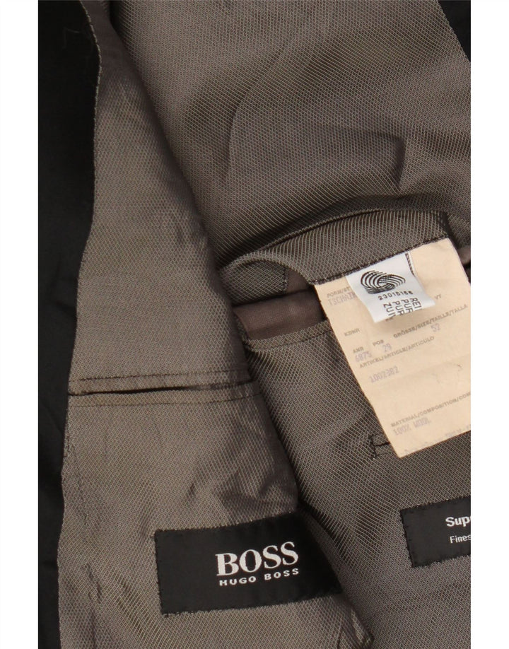 Hugo Boss Herre 1 Knap Blazer Jakke IT 52 XL Sort Uld