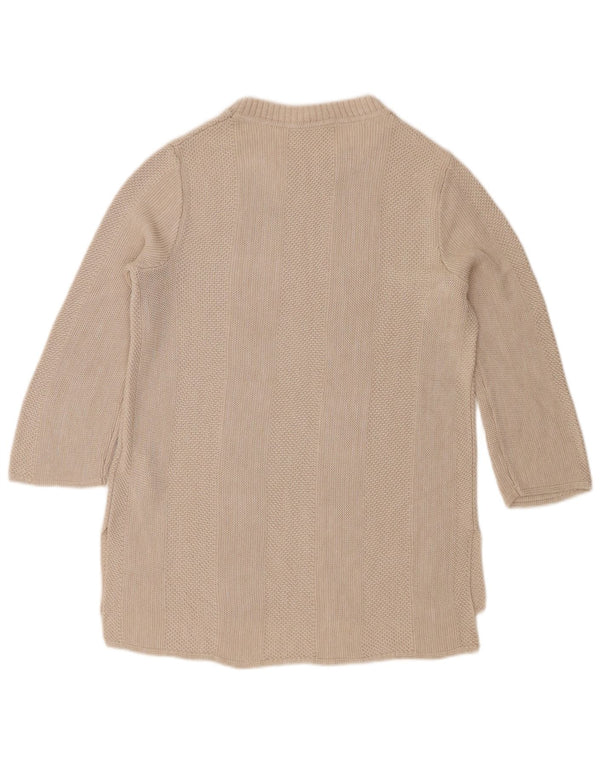 Hugo Boss Dame Longline Boat Neck Jumper Sweater UK 16 Large Beige