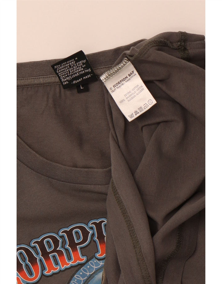 SCORPION BAY Herre Grafisk T-Shirt Top Stor Grå Bomuld