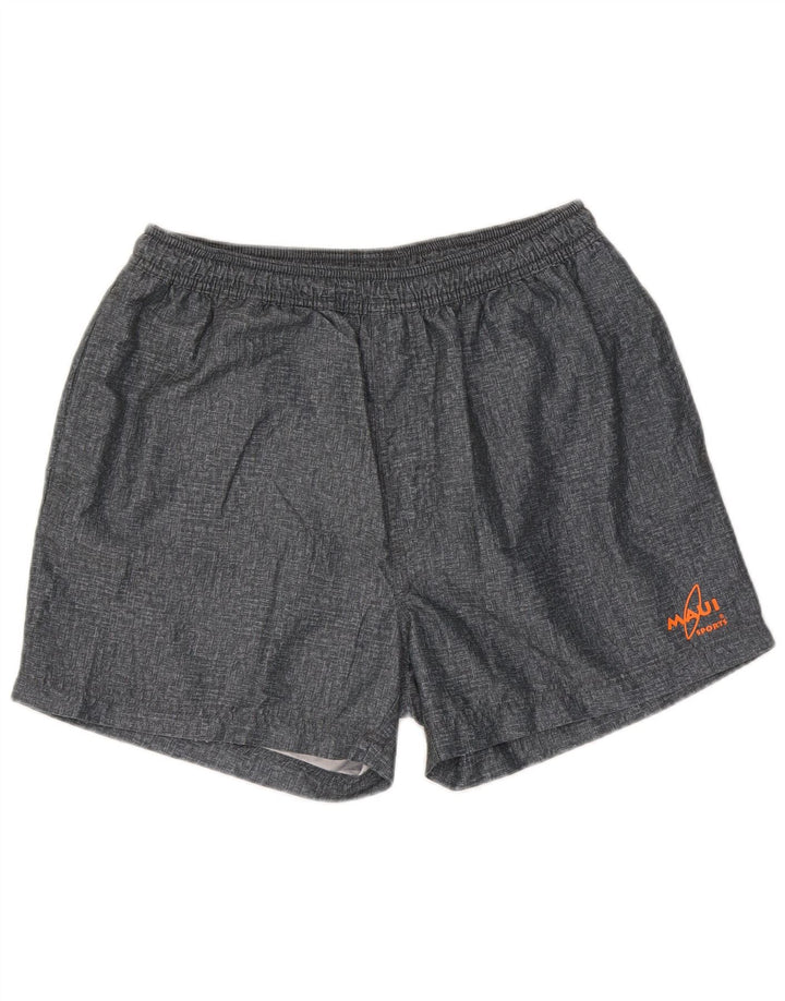 Vintage sportsshorts til mænd, store grå polyester