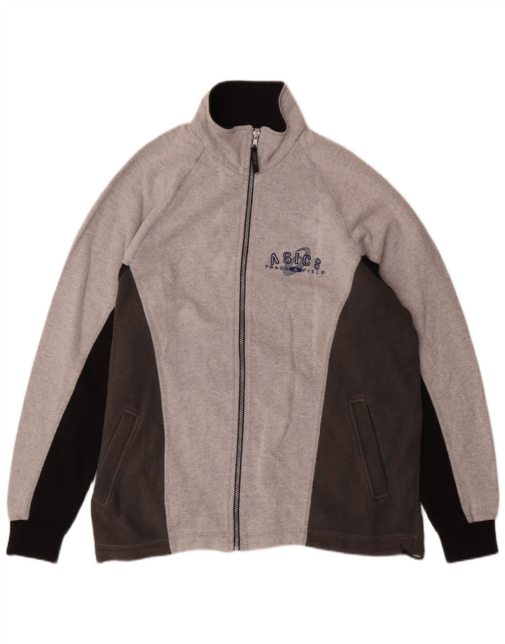 ASICS Træningsdragt til mænd, topjakke, stor grå farveblok bomuld