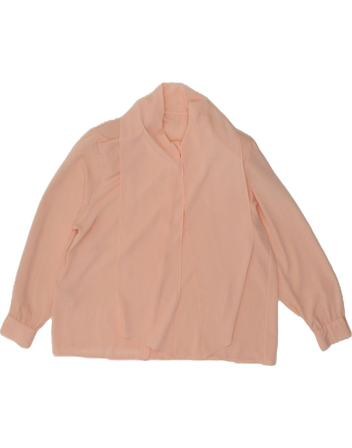 VINTAGE Womens Front Tie Shirt Blouse UK 20 2XL  Pink Polyester Vintage Vintage and Second-Hand Vintage from Messina Hembry 