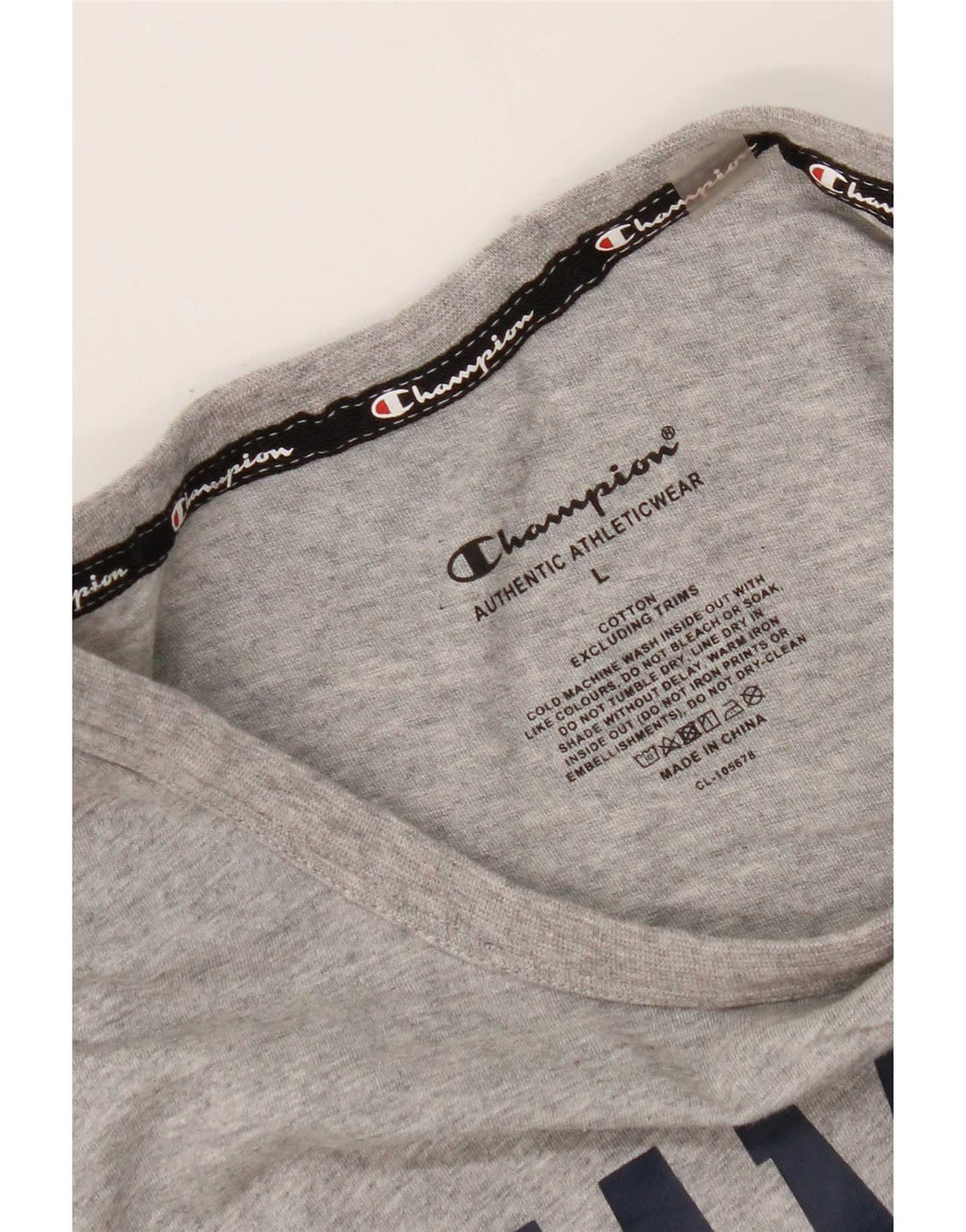 Champion Herre grafisk T-shirt Top Stor grå flækket bomuld