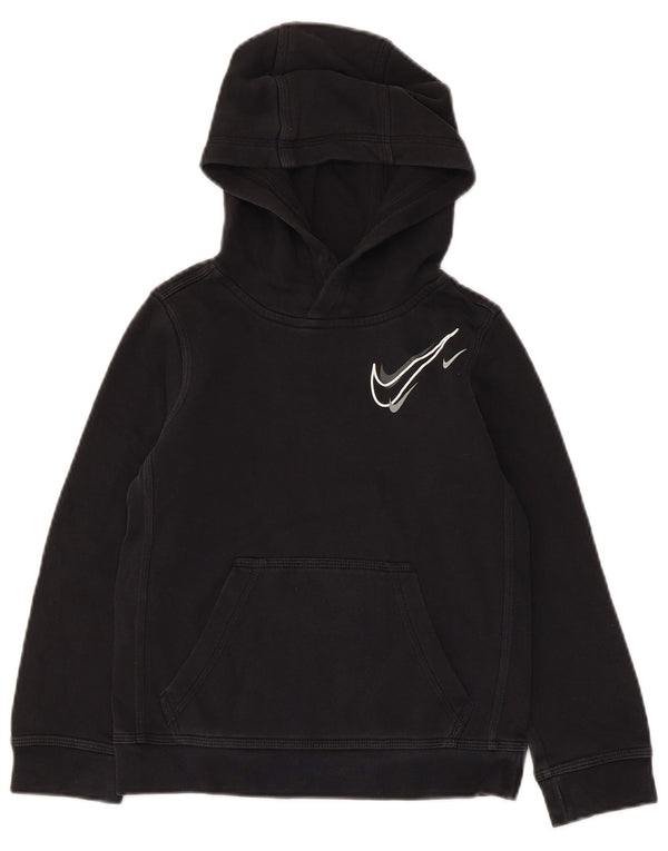 NIKE Boys Graphic Hoodie Jumper 6-7 Years XS  Black Cotton