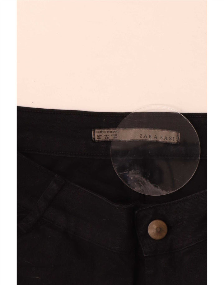 Zara Dame Slim Cargo Bukser EU 40 Medium W30 L30 Sort Bomuld