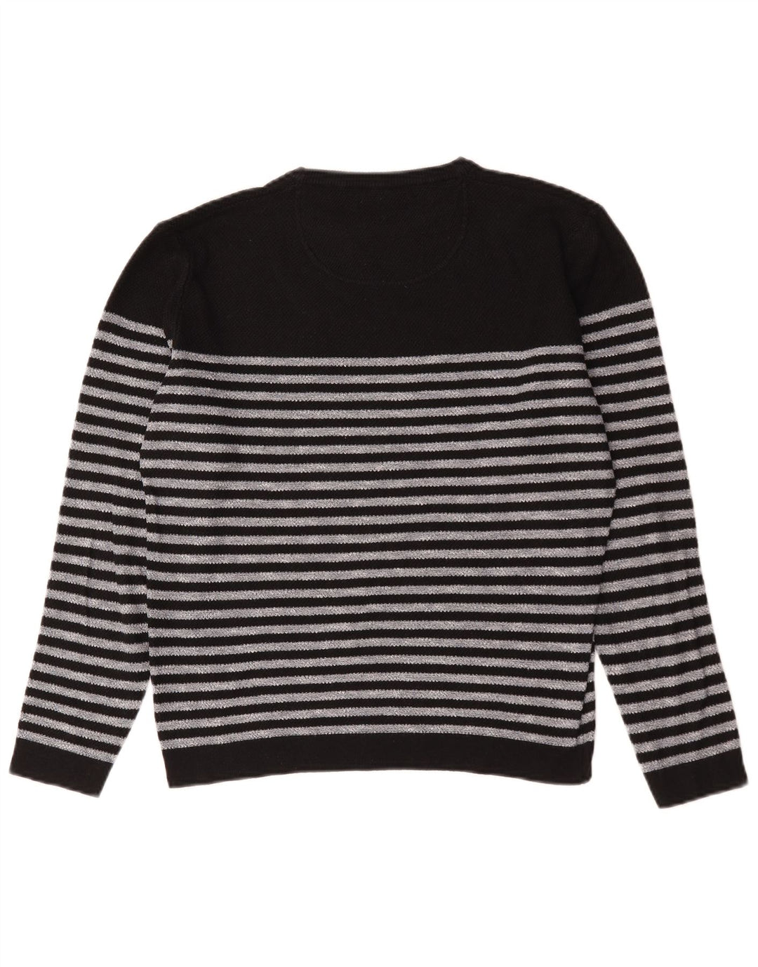 Zara Herre Crew Neck Jumper Sweater Medium Sort Stribet