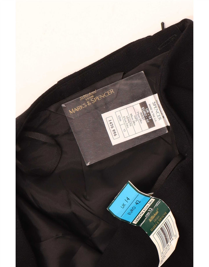 Marks & Spencer Pencil Nederdel til kvinder UK 14 Medium W28 Sort viskose