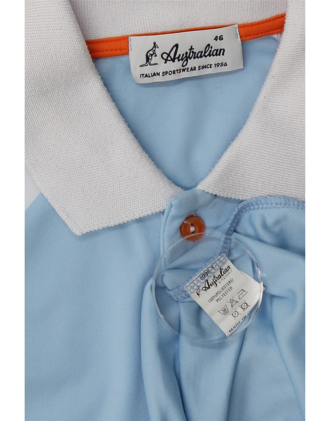 AUSTRALIAN L'ALPINA Poloshirt til mænd IT 46 Small Blue Colourblock Polyester