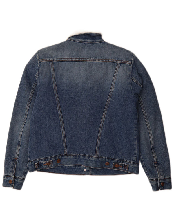 Wrangler Dame Denim Hættetrøje Sweater UK 10 Small Blue Colourblock