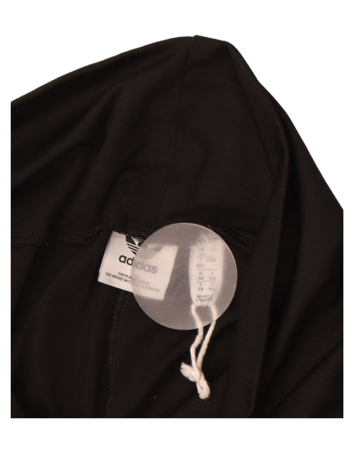 ADIDAS Grafiske Leggings til kvinder UK 12 Medium Sort Polyester