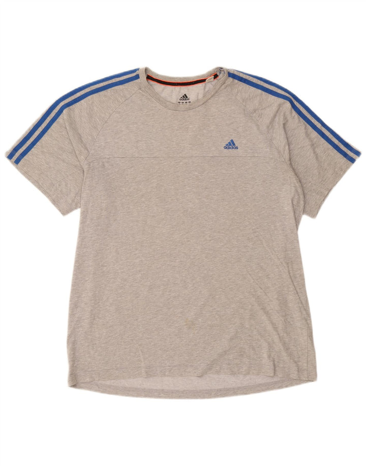 Adidas Herre Climalite T-Shirt Top XL Grå Flecked Bomuld