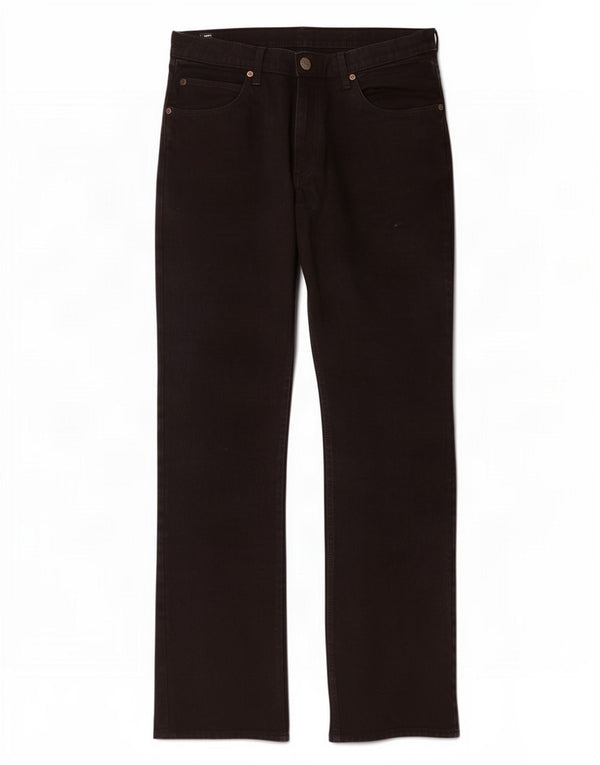 Lee Mens Brooklyn Straight Jeans Størrelse 33 W33 L34 Sort Bomuld