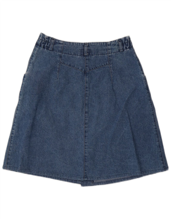 Vintage Dame Denim Nederdel IT 44 Medium W28 Blå Bomuld