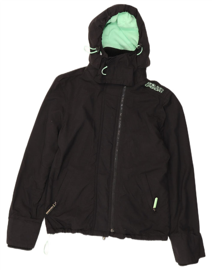 SUPERDRY Womens The Windcheater Windbreaker Jacket UK 14 Medium Black