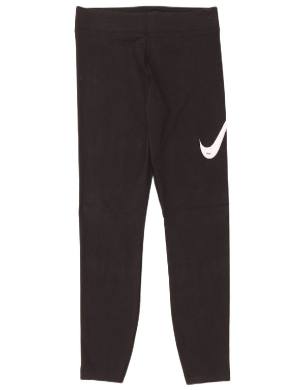 NIKE Grafiske Leggings til kvinder UK 12 Medium Sort Bomuld