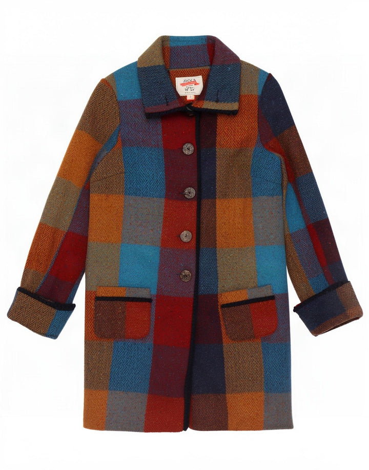 Avoca oversize overfrakke til kvinder UK 1 2XS Flerfarvet ternet uld
