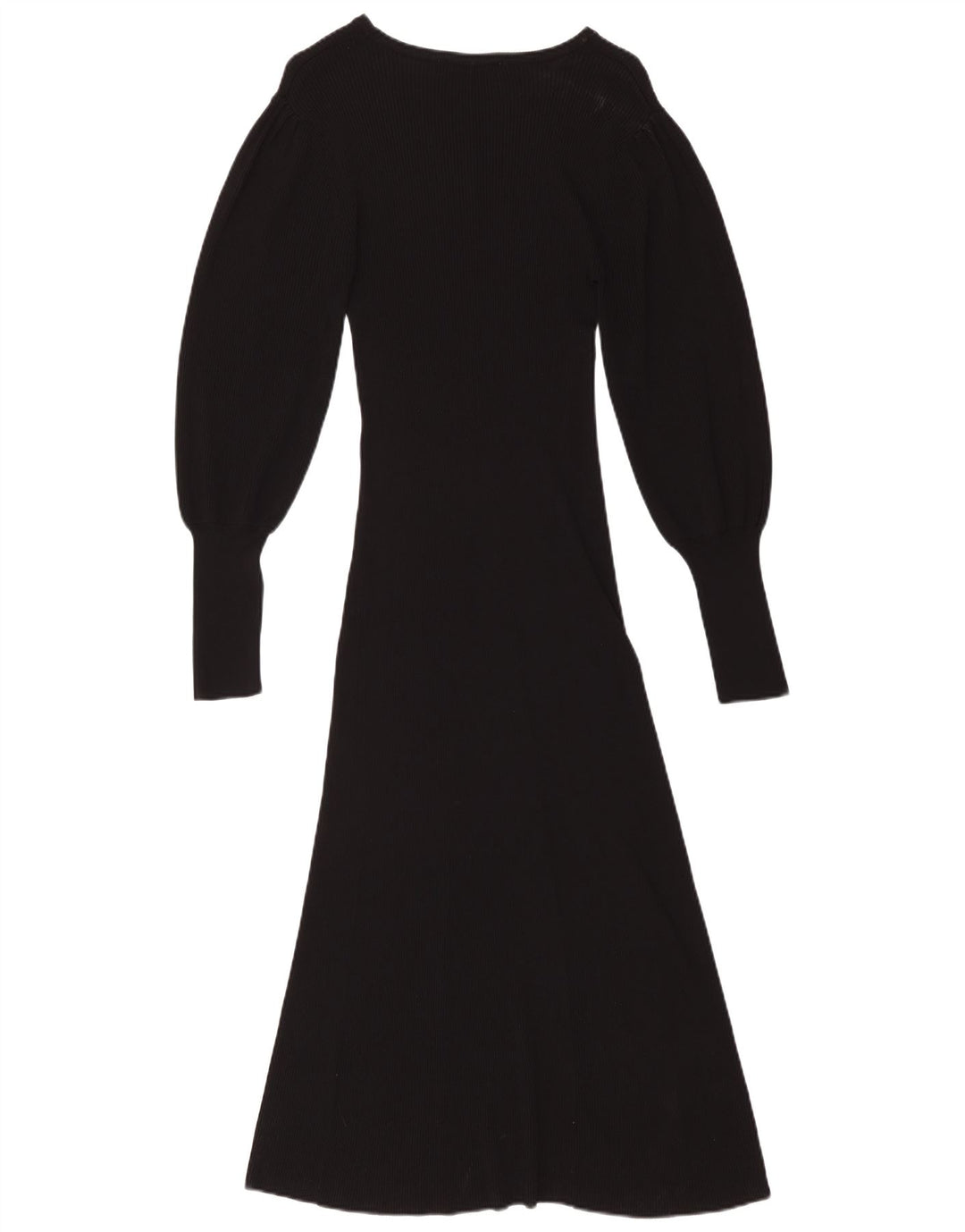 ZARA Langærmet maxikjole til kvinder UK 12 Medium Black Viscose