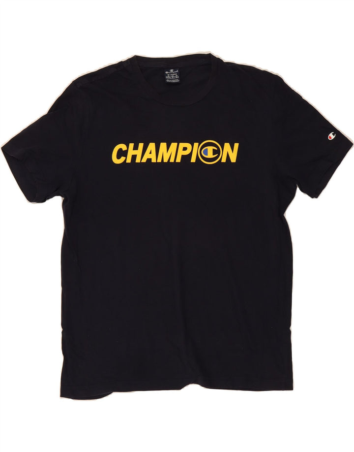 CHAMPION Mens Graphic T-Shirt Top XL Navy Blue Vintage Champion and Second-Hand Champion from Messina Hembry 