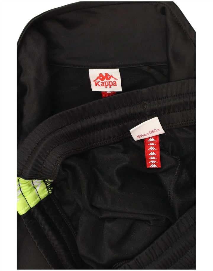 KAPPA drenge grafisk hel træningsdragt 15-16 år Sort Colourblock Polyester