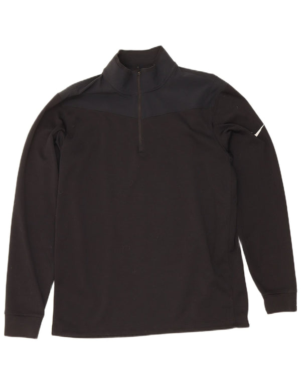 Nike Herre Dri Fit Standard Pullover Træningsdragt Top Medium Sort Colourblock