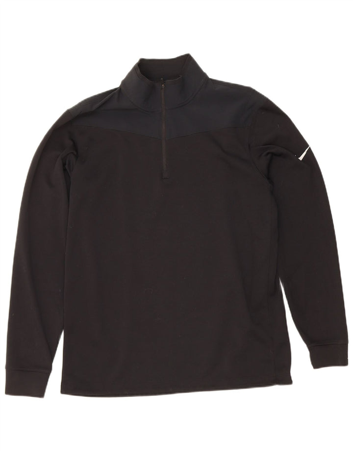 Nike Herre Dri Fit Standard Pullover Træningsdragt Top Medium Sort Colourblock