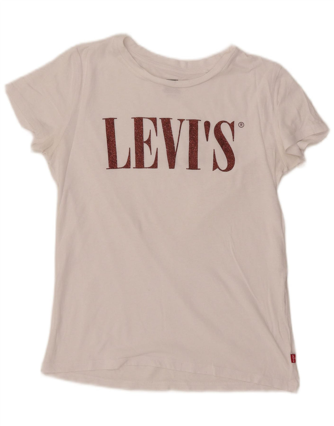 LEVI'S Dame Grafisk T-Shirt Top UK 10 Small White