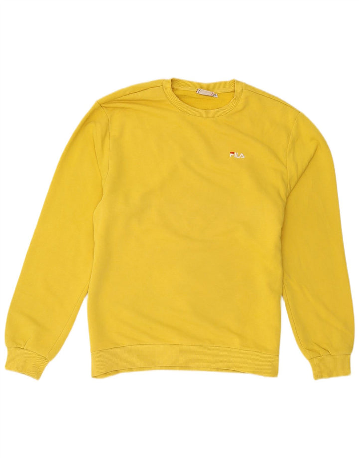 Fila Herre Sweatshirt Jumper Medium Gul Bomuld