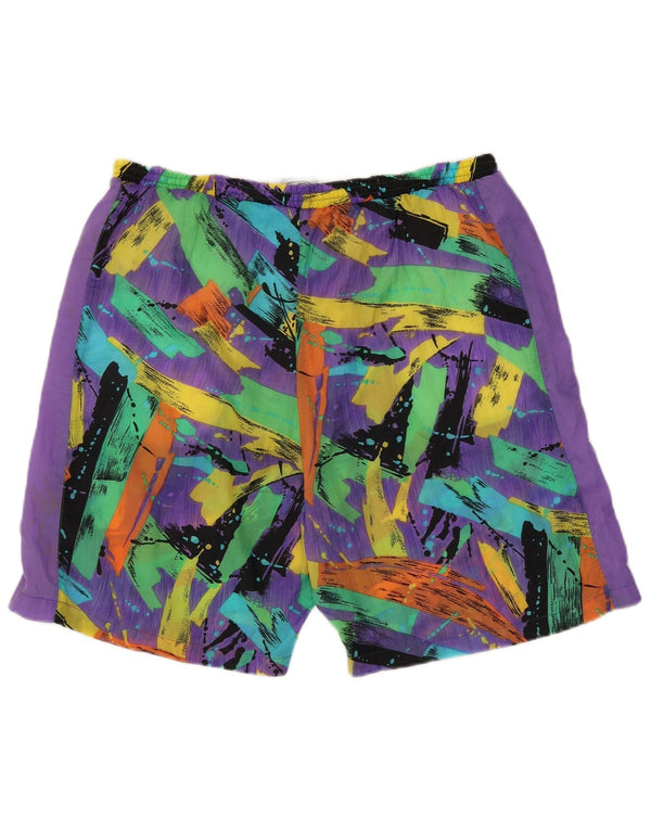Vintage Mens Swimming Shorts 2XL Multicoloured Tie Dye Nylon