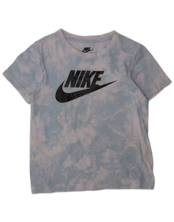 NIKE drenge grafisk t-shirt top 6-7 år Large Blue Tie Dye
