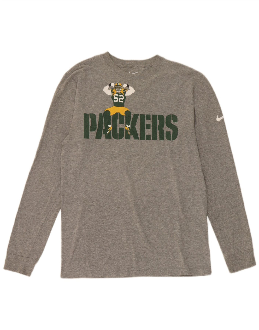Nike Herre Packers grafisk top langærmet lille grå bomuld