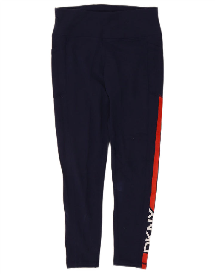 Dkny Womens Grafiske Leggings UK 8 Small Navy Blue Colourblock