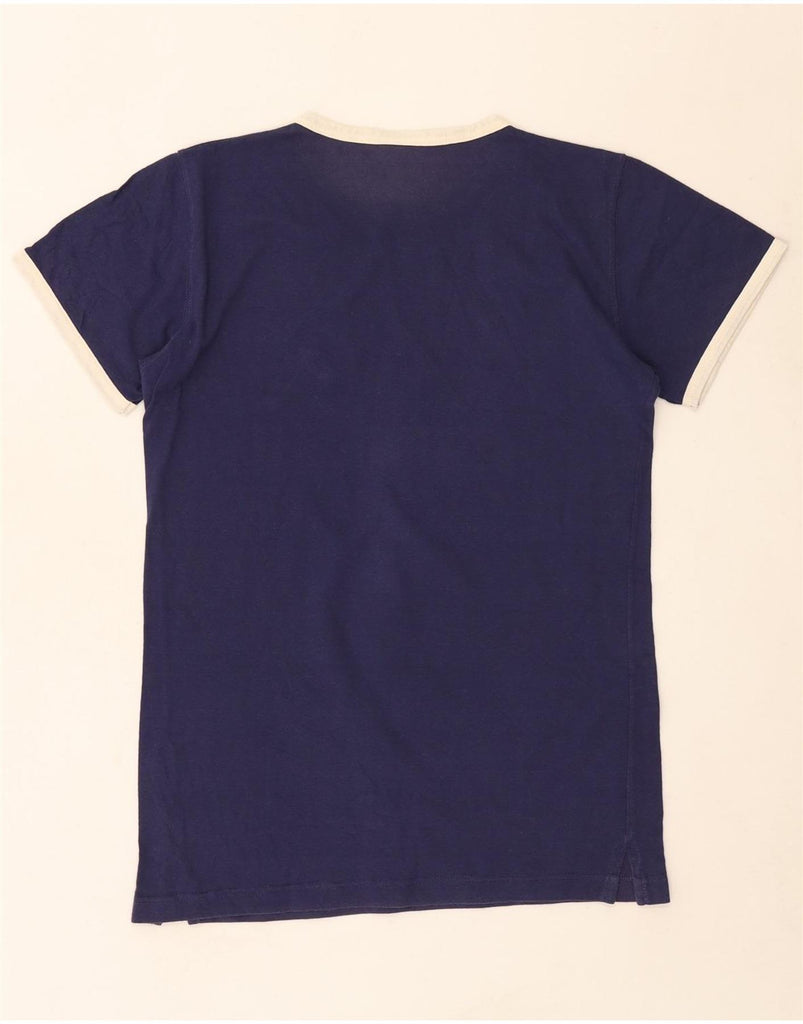 ASICS Womens T-Shirt Top UK 14 Medium Blue Cotton Vintage Asics and Second-Hand Asics from Messina Hembry 