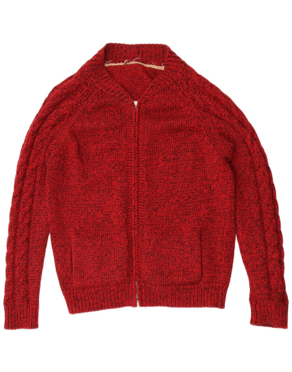 Vintage herre cardigan sweater Medium Rød Flecked
