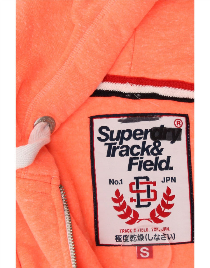 SUPERDRY Dame grafisk hættetrøje Sweater UK 10 Small Orange Flecked