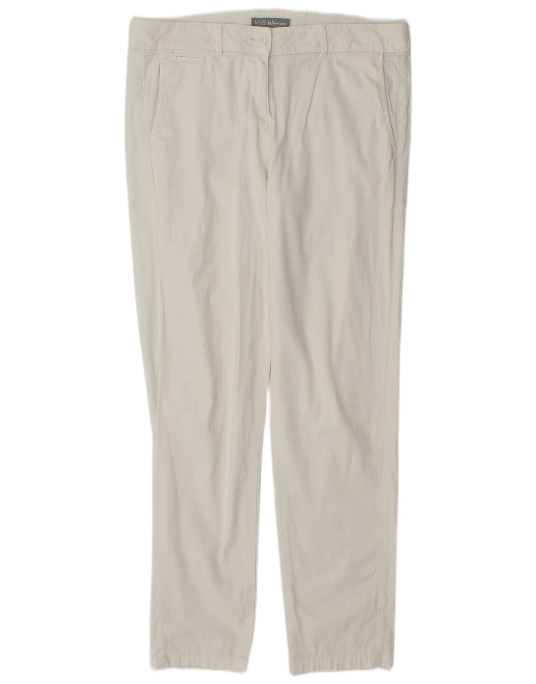 Marks & Spencer Dame Slim Chino Bukser UK 12 Medium W32 L30 White