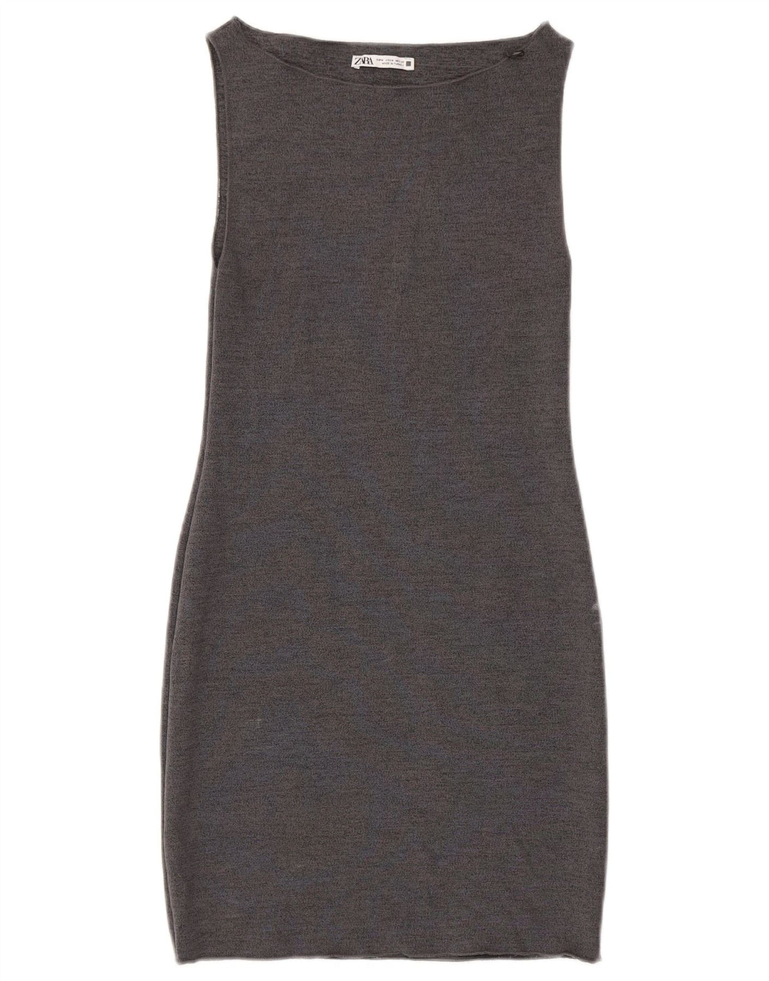 Zara Kvinders Ærmeløs Skede Kjole UK 12 Medium Grey Viscose