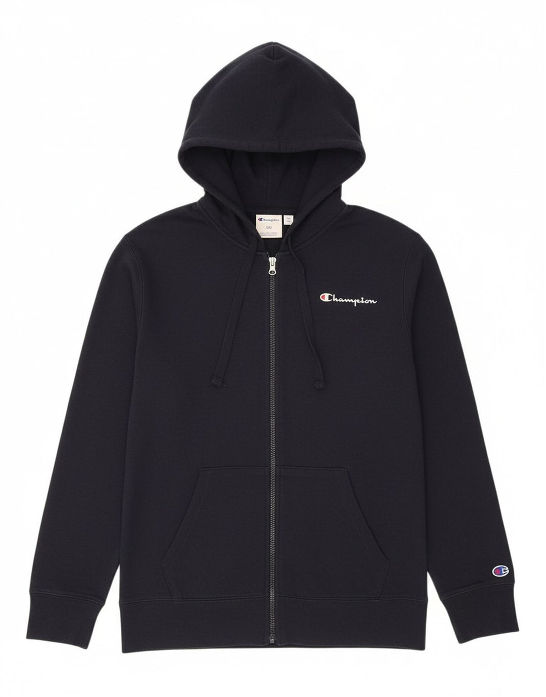 CHAMPION Mens Zip Hoodie Sweater Medium Navy Blue Cotton