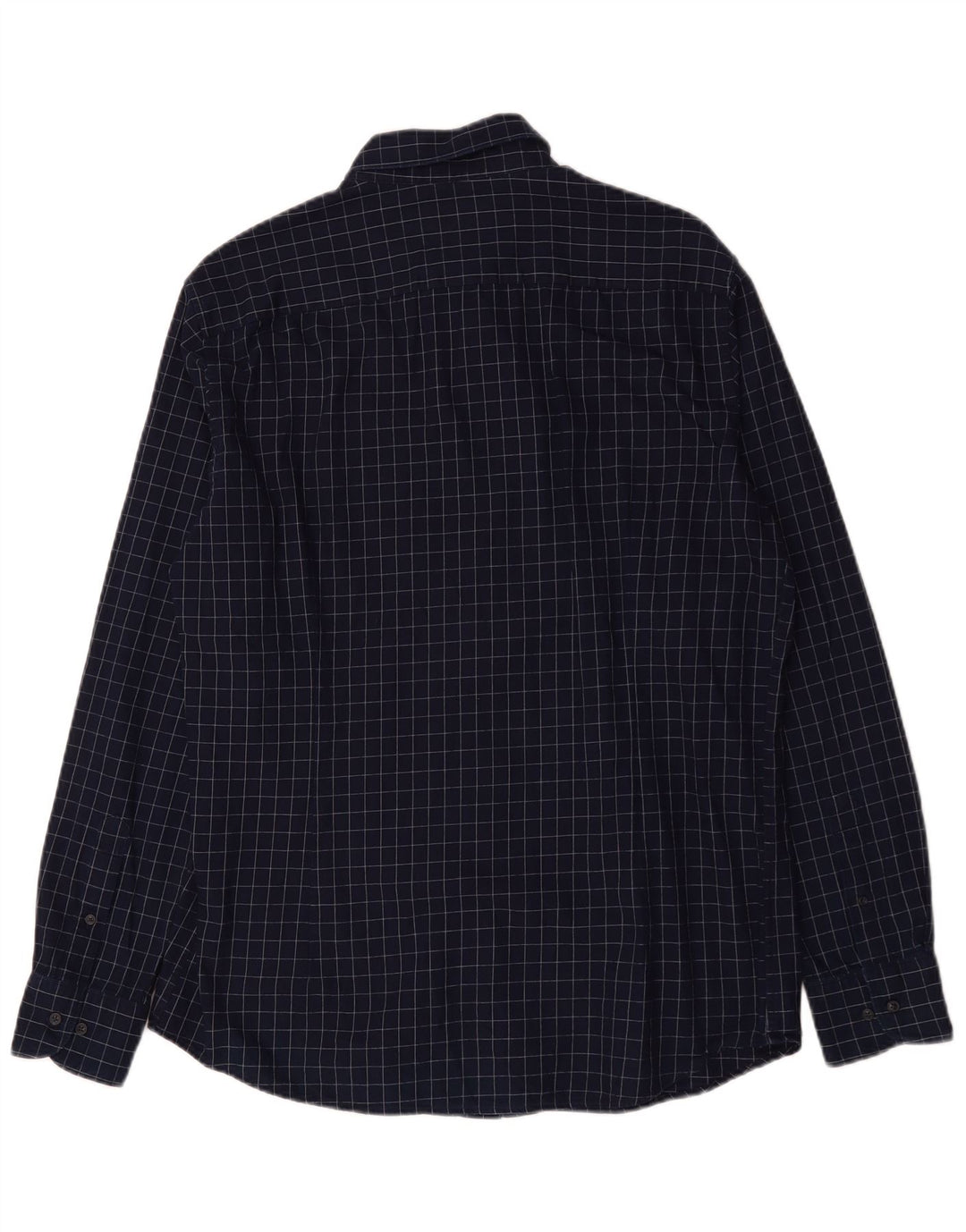 Massimo Dutti Herre flannelskjorte XL marineblå ternet bomuld