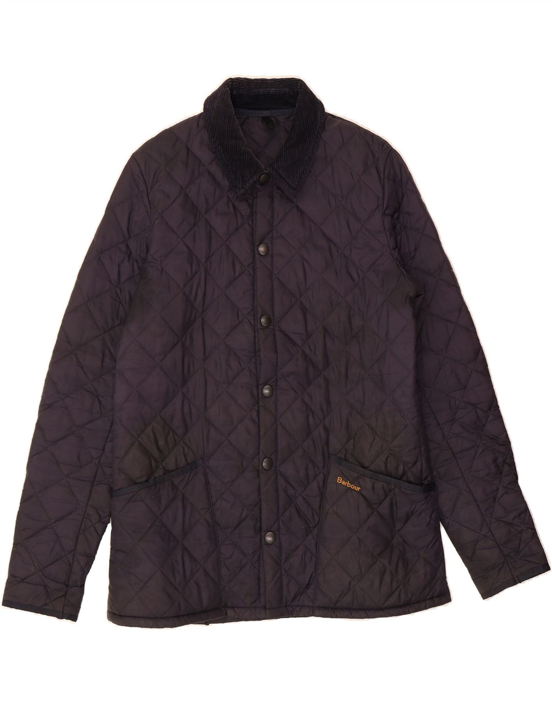 BARBOUR Mens Quilted Jacket UK 36 Medium Navy Blue Polyamide Vintage Barbour and Second-Hand Barbour from Messina Hembry 